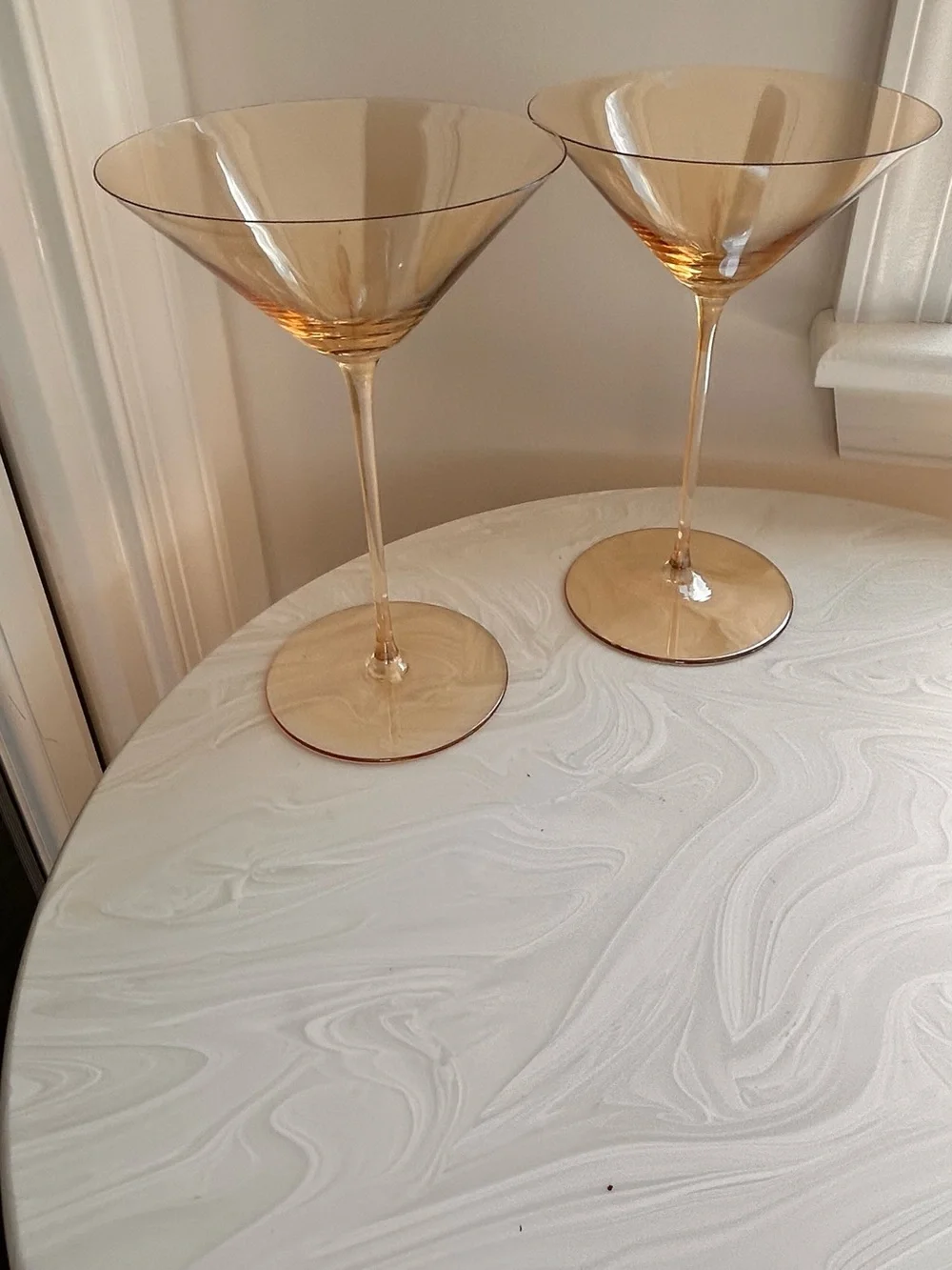 Vintage LCM Amber Martini Glasses - Set of 2
